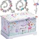 ABI + OLIE Ballerina Unicorn Kids Jewelry Box for Girls & Little Girls Jewelry Box Organizer - A unicorn music box gift
