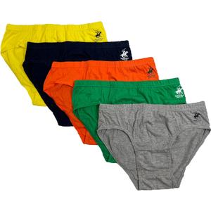 Beverly Hills Polo Club Men's 5 Pack Low Rise Brief (X-Large, Ylw/Nvy/Gn/Or/Hgy)