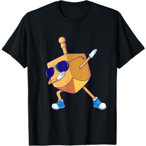Dabbing Dreidel Hanukkah Dancing Chanukah Kids Girls Boys T-Shirt