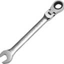 WISEUP Ratchet Wrench, CR-V Forged 10mm Flex Head Ratcheting Wrench, Industrial Dual-use Design Wrench, Anti-slip Anti-bending Ratchet Tools