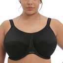 Elomi Energise J-Hook Underwire Sports Bra (8041),42GG,Black 40J