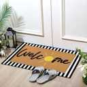 Tinideya 2 Pcs Door Mat Welcome Non Slip Coir Mats Floor Layering Doormats Seasonal for Front Porch Entryway Decor(Golden Sun)
