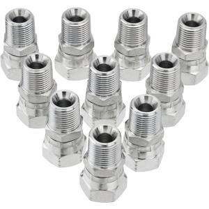 10 Pack Hydraulic Hose Fittings: 3/8" NPSM Female x 3/8" NPTF Male, Hydraulic End Connector Swivel Fitting Kits with Protection Cover