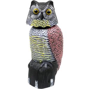 Owl Decoy to Scare Birds Away Scarecrow Fake Owl with Rotating Head 16" Tall
