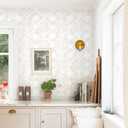 Boho Wallpaper Neutral Peel and Stick Wallpaper 197"x17.3" Geometric Wall Paper Beige and White Contact Paper Textured Removable Vinyl Waterproof for Bedroom Farmhouse Kitchen Bathroom