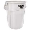 Rubbermaid Commercial Products BRUTE Heavy-Duty Round Garbage Can with Venting Channels, 44 Gallon, White, Waste Container for Landscapers/Construction Sites/Restaurants/Offices/Warehouses/Home