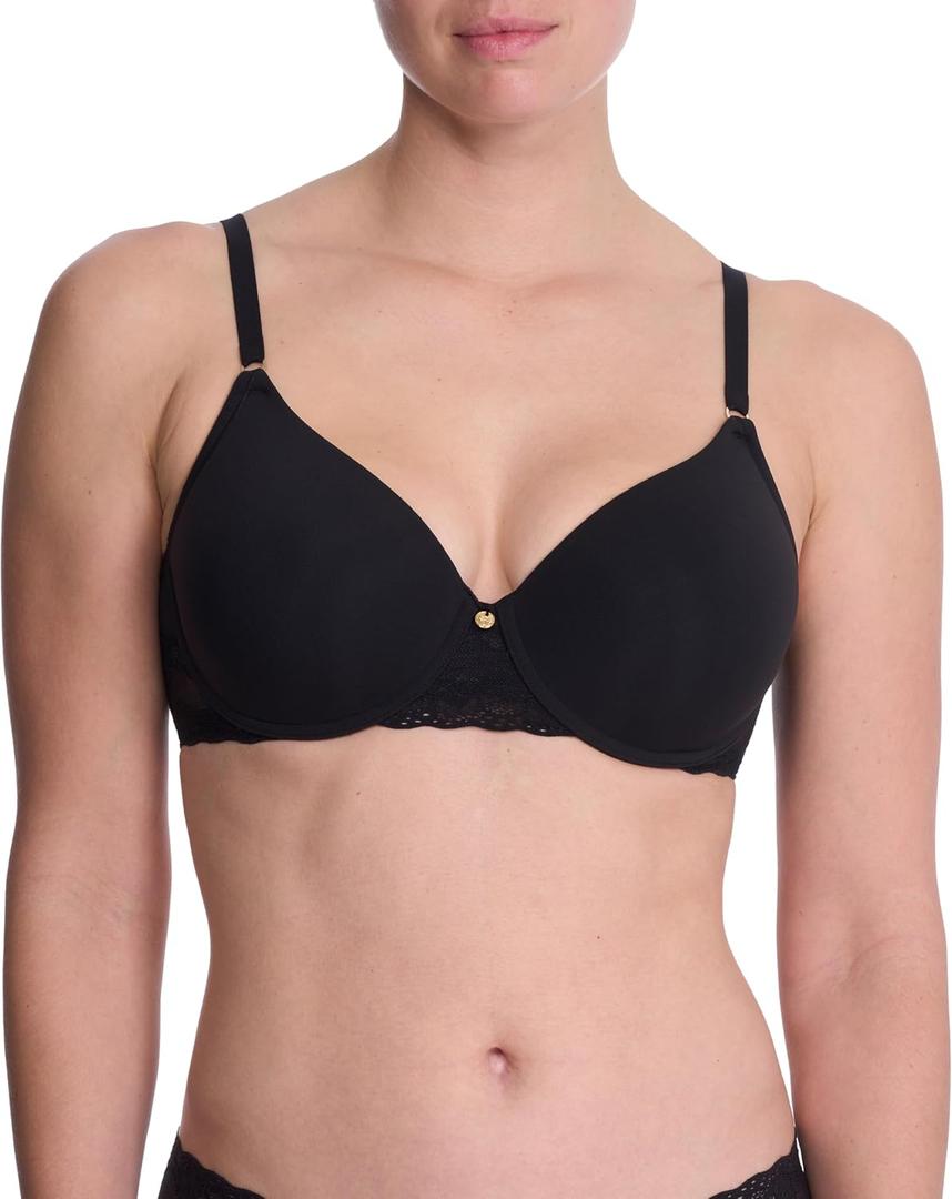 Natori Women's Bliss Perfection Seamless T-Shirt Bra (34D, Black)