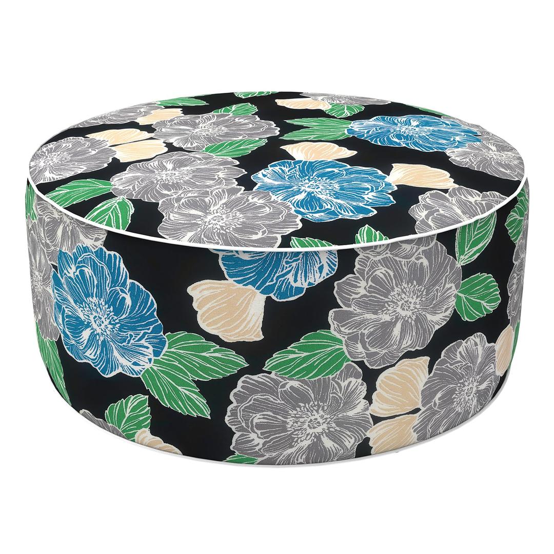 LVTXIII Inflatable Stool Ottoman Footrest with Handle, Decorative Fade-Resistant Foot Stool, Indoor or Outdoor Pouf for Home Garden and Camping Use, 21x21x9, Peony Garden
