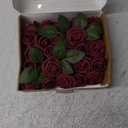 Ling's moment Artificial Flowers Burgundy Rose Buds and Small Roses w/Stem for DIY Wedding Bouquets Centerpieces Arrangements Party Baby Shower Home Decorations