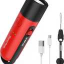 125dB Rechargeable Bear Horn,IPX4 Waterproof & LED Flashlight Bear Deterrent Device for Hiking, Camping, Outdoor Survival,Red