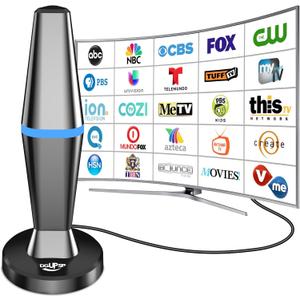 Digital TV Antenna for Smart Tv Indoor TV Antenna for Tv Without Cable with Strong Magnetic Base, 360 Reception HD Antenna for TV Indoor 4k -10FT Long Cables (Blue-V15601)