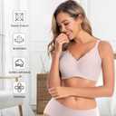 Womens Seamless Bras No Underwire Supportive Wireless Push Up Full Coverage Bralette Comfort Scalloped T-Shirt Bra (X-Large)