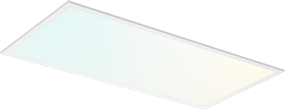 LUXRITE 2x4 FT Slim Surface Mount Panel Recessed Lighting, 5 Color Temperature Options 2700K-5000K, Dimmable LED Panel Light, 5000/6000/7500 Lumens, 40W-62W, Edge Lit, Damp Rated, ETL Listed (1 Count (Pack of 1))