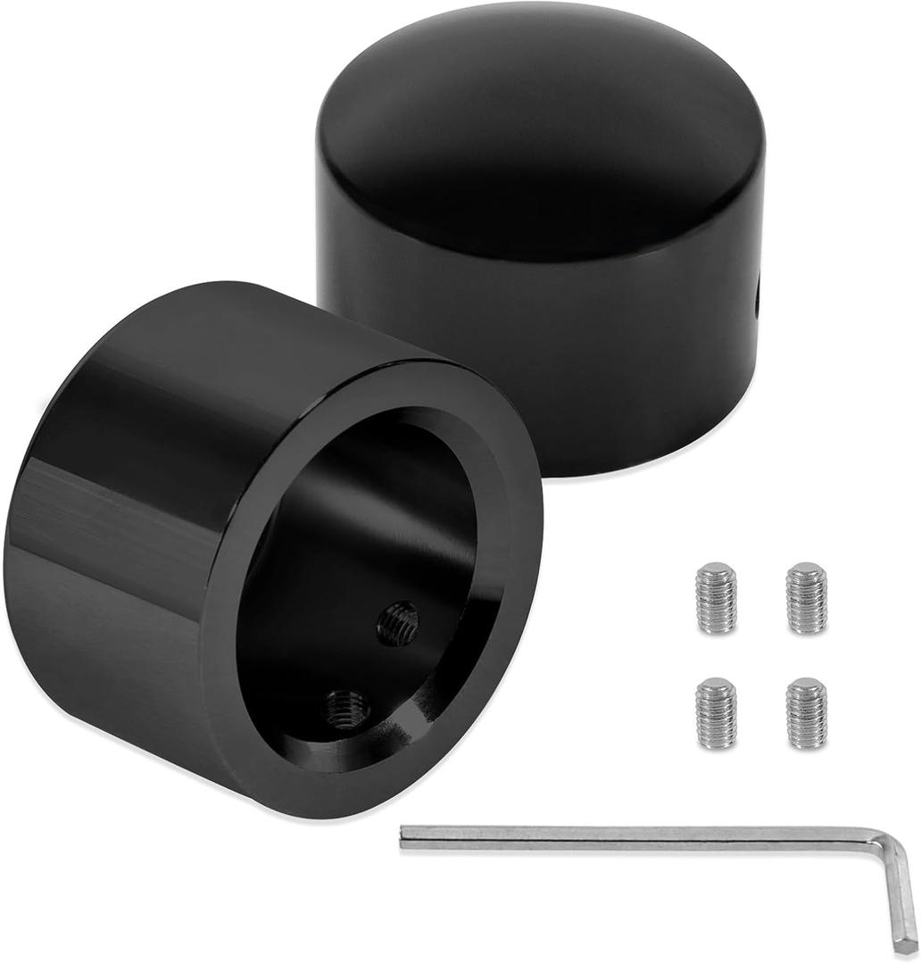 SaferCCTV Motorcycle Rear Axle Cover Cap Nut Bolt Kit,CNC Aluminum RC Front+Rear Axle Cover Cap (Black)
