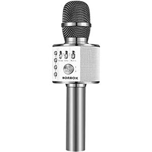 BONAOK Wireless Bluetooth Karaoke Microphone,3in1 Portable Handheld Karaoke Mic Speaker Machine Home Party Birthday for All Smartphones Q37 (Space Gray)