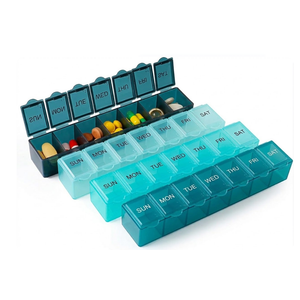 4 Pack Weekly Pill Organizer, 7 Days Pill Case Travel Daily Pill Box Portable Medicine Organizer and Planner with Compartment for Vitamins, Fish Oil, Supplements and Medication 