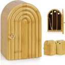 Phone Box for Family Time, Bamboo Cell Phone Jail, 3 Sections Hold 6 Phones, with Charging Holes, Phone Holder Self-Discipline Box, Help Kids Adults Focus Back, Mobile Phone Addiction (Wood)