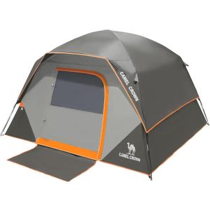 CAMEL CROWN Tents for Camping 4/6 Person Tent Waterproof Easy Setup Backpacking Tents (4 Person, Carbon Grey)