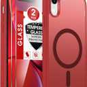 LeYi for iPhone-XR Phone Case Red with Screen Protector X2 + Camera Cover X2:[ MagSafe Compatible] Magnetic Cases for i Phone 10 iphoneXR Military Grade Protective Slim Matte Funda para 10XR, Red