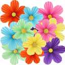 12Pcs Paper Flowers Party Decorations Rainbow Pastel Fan Flower Wall Hanging Photo Backdrop Decoration for Birthday Wedding Baby Showers Classroom Decor