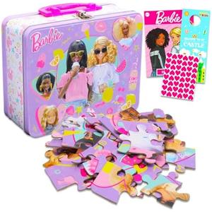 Barbie Lunch Box Puzzle Bundle - Lunchbox with 48 Piece Puzzle, Tattoos, Stickers & More | School Supplies Set for Girls