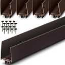 Pickmesh 4 Pcs 36 Inch Adjustable Storm Door Bottom Sweep for Door Seal 1 to 1-2/5In Replacement Parts Under Draft Stopper Weather Stripping Threshold Seal (Brown,36 Inch)