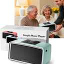 Large Button Simple Music Player for Seniors Elderly, Easy MP3 Player for Dementia, Alzheimer's & Visually Impaired, Audio Book Player with 32GB TF Card, One-Touch Play (Blue)