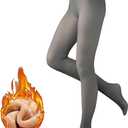 200D Thermal Opaque Winter Tights, Skin-Permeable, Slim Fit (Gray)