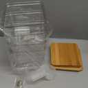 COAZEX 4 Pack Clear Laundry Pods Container & Dryer Sheet Holder, Plastic Square Laundry Room Organization and Storage Jars with Lids, Scoops & Labels for Detergent, Powder, Dryer Balls, Beads