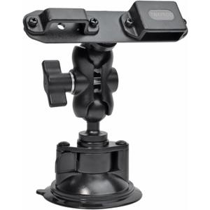TWAYRDIO Windshield or Dash Mount for Handheld Radio and Mic, Adjustable Angle Suction Cup Holder Bracket for Motorola BaoFeng Retevis Yaesu Handhelds Two Way Radios Walkie Talkies