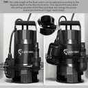 LANCHEZ 1.6HP 6000GPH Sump Pump, High Flow Submersible Water Pump with Float Switch, Automatic Transfer Water Pump for Swimming Pool Basement Flooded Pit Sewage Sink Tub, Black