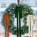 2 x Large Velvet Christmas Bow 23.6x15.7 Inch Vintage Christmas Tree Topper Bows Christmas Staircase Wreath Bows for Xmas Fireplace Decoration (6, Classic Color)