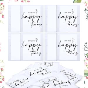 Eaasty 180 Pack Happy Tears Tissue Packs for Wedding 3 Ply Wedding Tissues for Guests Travel Size Bulk Facial Paper Welcome Bag Stuffers Gift Bride Groom Mother