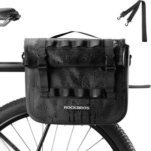 ROCKBROS Bike Panniers 15L Capacity Waterproof Bike Rack Bag Bicycle Panniers for Cycling Commuting Bikepacking Black, One Size