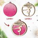Gymnastics Christmas Ornament for Girl - Wooden Gymnast Ornaments for Tree - Motivational Gymnastics Gifts for Athletes, Coaches, Team, Kids, Daughters - Sports Holiday Keepsake