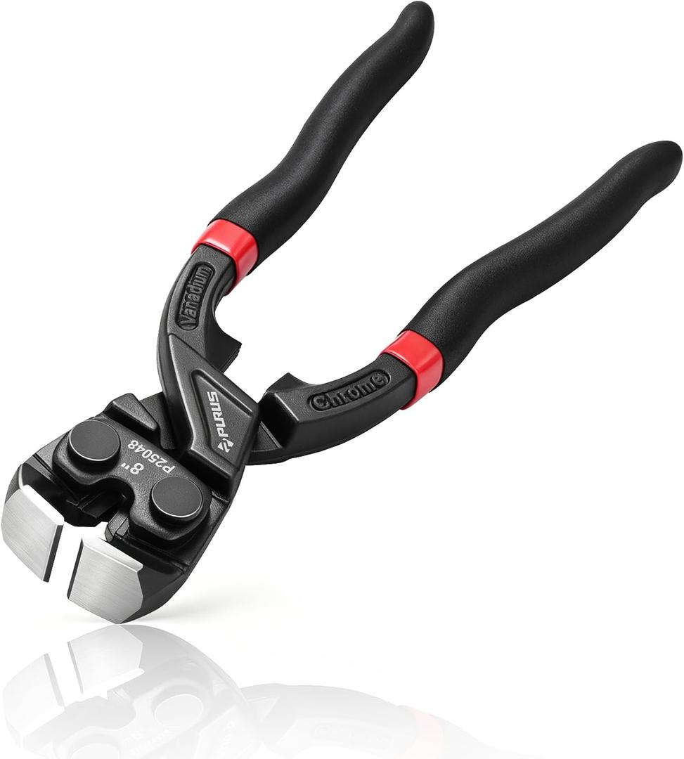 PURUS 8-Inch High-Leverage End Cutting Pliers, Staple Pullers, Nail Puller Tools, Nail Removers, Nail Remover Tools, Nail Pliers, and Cats Paw Nail Pullers, Ideal for Carpenter's Pincers
