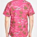 SSLR Pack Hawaiian Shirt for Men Flamingo Short Sleeve Casual Button Down Shirts Summer Beach Shirt (XL)
