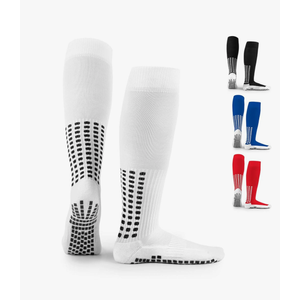 LUX Anti Slip Soccer Knee Socks,Non Slip Football/Basketball/Hockey Sports Grip Socks White No Size