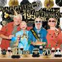 70th Birthday Decorations for Men, Black Gold Back In 1955 Birthday Banner Decorations, Vintage 70th Birthday Table Decorations, Cake Topper, Balloons, Backdrop, Sash Party Supplies for Men