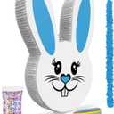Jergrim Boy Easter Bunny Piñata Set with small stick and confetti bag - 17”x10”x 3” Perfect for Easter Celebration, Bunny Theme Parties, Party Decor, and more
