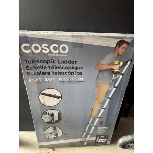 8.5 Ft SmartClose Aluminum Telescoping Ladder with Tray Cap, 12 Ft Max Reach