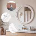 Nuanchu 24 Inch Wooden Round Mirror for Wall Boho Decor