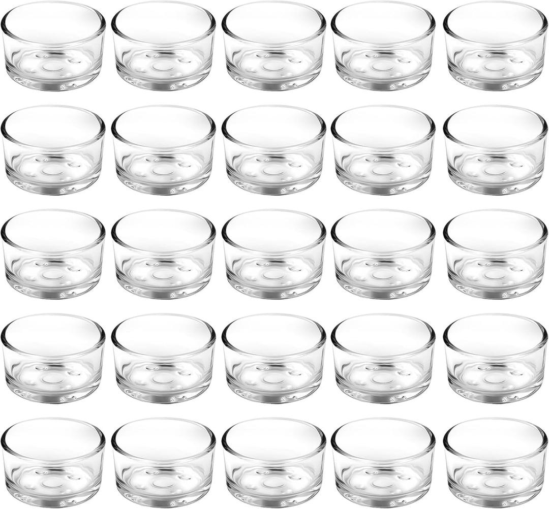36 Pack Clear Glass Tealight Candle Holders, 1.8 Inch Small Glass Votive Candle Holders Bulk for 1.5" Tea Lights, Mini Candle Cups for Wedding Centerpieces, Party, Dinner Table, Home Decor