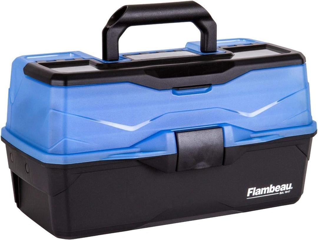 Flambeau Outdoors 6383FB 3-Tray Tackle Box - Classic Fishing Lure Storage Organizer, Large Portable Tackle Box, 32 Tray Compartments, Frost Blue/Black Flambeau Outdoors 6383FB 3-Tray Tackle Box - Classic Fishing Lure Storage Organizer, Large Portable Tackle Box, 32 Tray Compartments, Frost Blue/Black