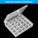 LOYORTY 12PCS Plastic Empty Bobbin Storage Case, 25 Slots Bobbin Case Holder, Transparent Bobbin Organizer Storage Box, Bobbins Spools Case for Sewing Machine