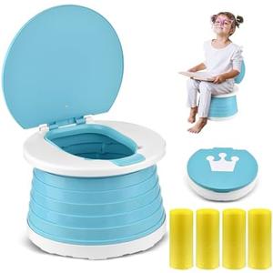 Portable Potty for Toddler Travel Foldable Potty Seat for Toddler Training Toilet for Kids Boys Girls Car On The Go Potty Travel Toilet Chair for Camping Park Indoor/Outdoor