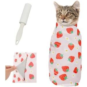 Set of 2 Pack, Supet Cat Wrap for Cutting Nails, 2025 Self-Adherent Cat Grooming Wrap, Anti-Escape Calming for Medicine, Nail Clipping, Teeth Brushing, Ear Cleaning, S