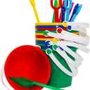 12 Pack 5'' Inch Sand Beach Buckets Pail with Beach Shovels,Sand Bucket Water Bucket for Beach Fun Great Summer Party Accessory