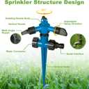 Lawn Sprinkler for Yard, Automatic Water Sprayer Irrigation System for Garden, 360 Degree Rotating Lawn Sprinkler Large Area Coverage, Yard Sprinklers and Garden Sprinklers for Kids