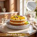 Wenqik 20 Inch Silver Cake Stand Set Metal Round Cupcake Dessert Stand with Cake Cutting, Flower Spatula Wedding Cupcake Pastry Display Candy Holder Display for Wedding Party Birthday Baby Shower